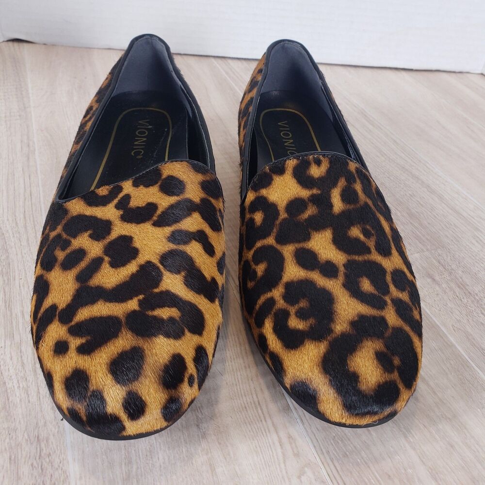 Vionic Women Willa Leopard Calf Hair Loafers Sz 7.5 - Classic Everyday Statement - Picture 5 of 8